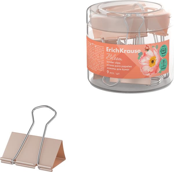 Зажим для бумаги Erich Krause Pastel Bloom / 62069