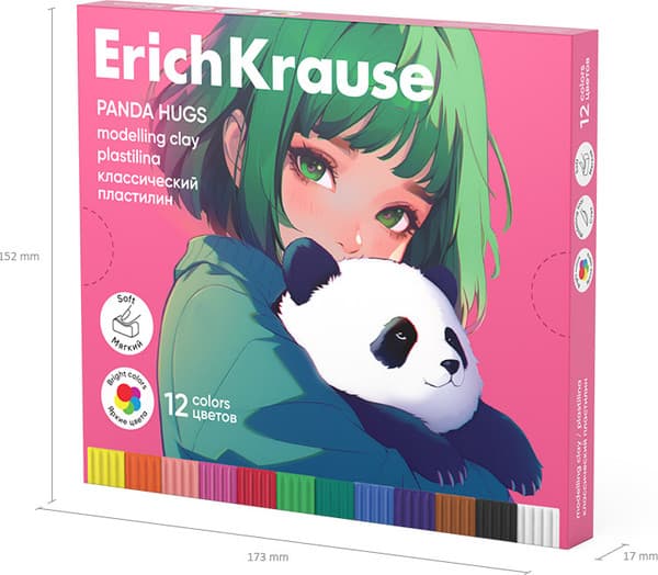 Пластилин Erich Krause Классический. Panda Hugs / 62976 7