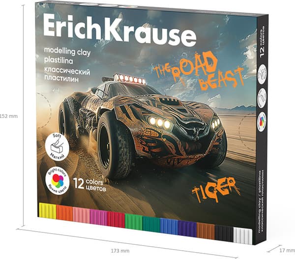 Пластилин Erich Krause Классический. Road Beast / 62977 7