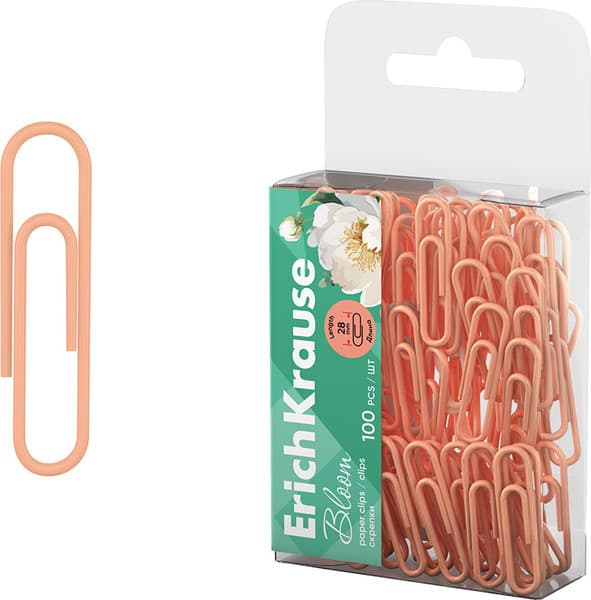 Скрепки Erich Krause Pastel Bloom Peach / 62045 2