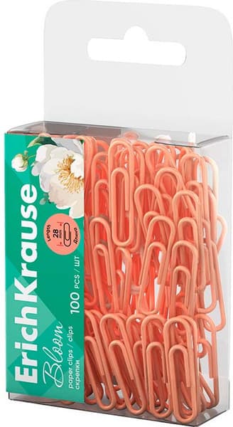 Скрепки Erich Krause Pastel Bloom Peach / 62045