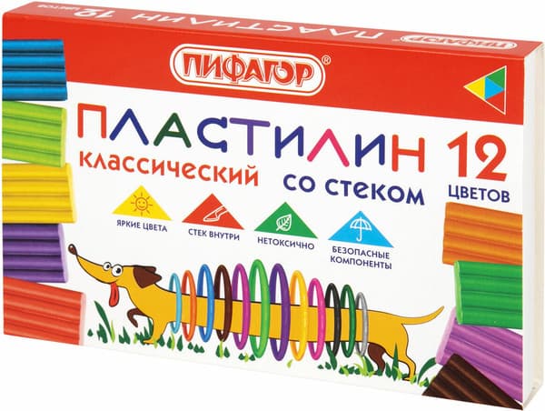 Пластилин Пифагор Классический. Веселая такса / 106675