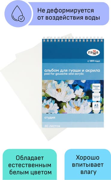 Альбом для рисования ГАММА Студия / 50A01S730W 4