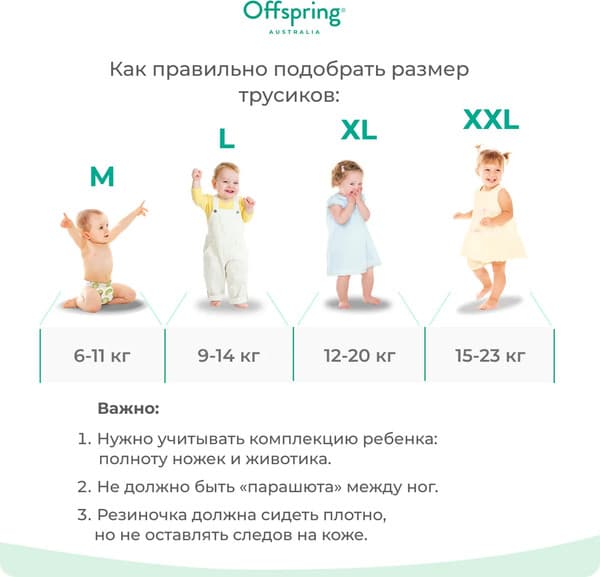 Подгузники-трусики детские Offspring XL 12-20кг Карандаши / OF02XLSCR 8