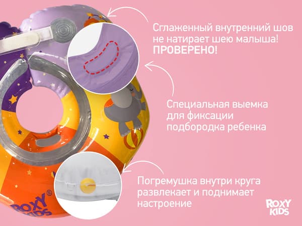 Круг для купания ROXY-KIDS Мишка Circus / RTT-002С 3