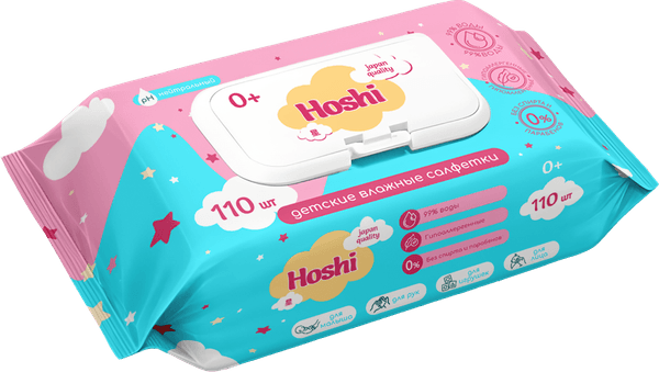 Влажные салфетки детские Hoshi 110шт 4