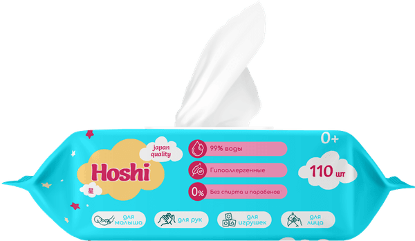Влажные салфетки детские Hoshi 110шт 3
