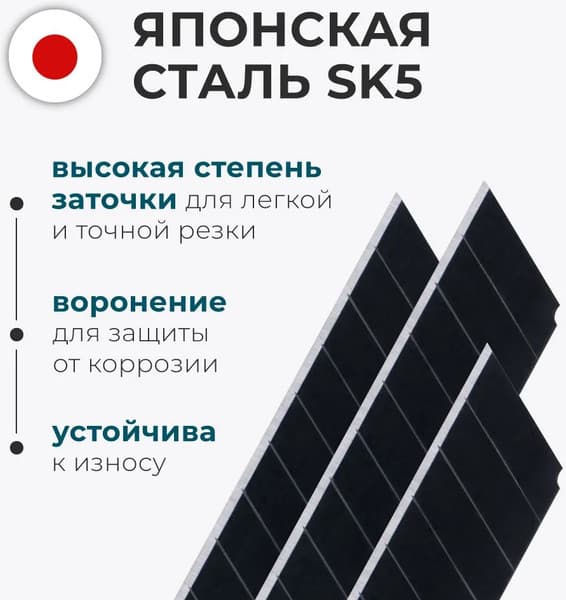 Нож канцелярский Малевичъ С двумя сменными лезвиями / 195308 5