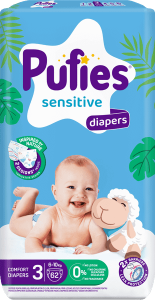 Подгузники детские Pufies Sensitive Midi 6-10кг