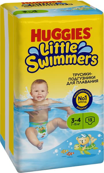Подгузники-трусики детские Huggies Little Swimmers 3-4 2