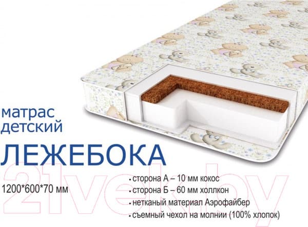 Детская кроватка VDK Bonne с матрасом Сонная сказка Лежебока 3