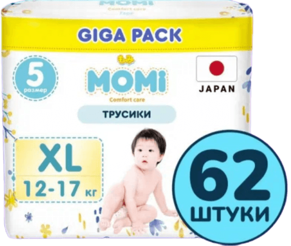 Подгузники-трусики детские Momi Comfort Care XL 12-17кг 2