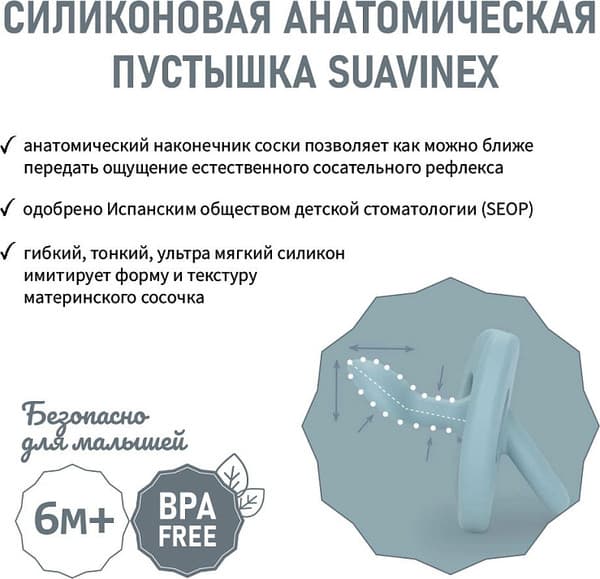Пустышка Suavinex Anatomical Pro 6–18 мес / 308079 3