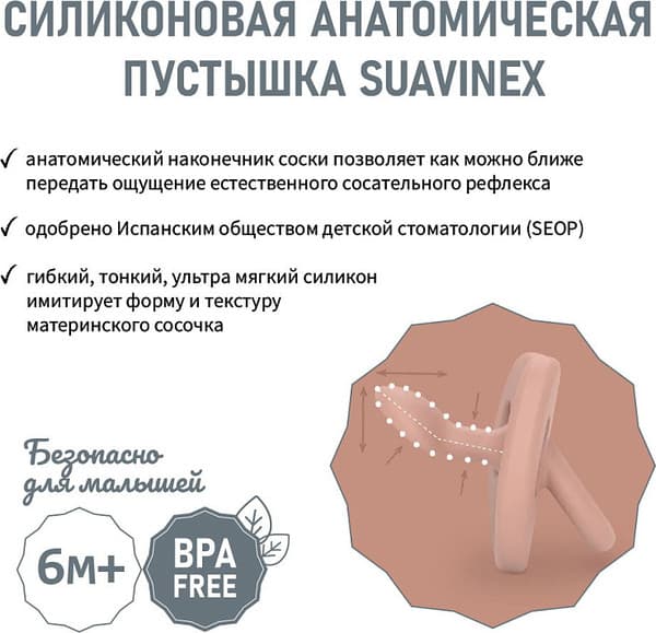 Пустышка Suavinex Anatomical Pro 6–18 мес / 308080 6