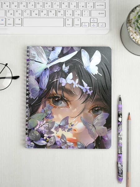 Тетрадь Феникс+ Copybook. Девушка с бабочками / 68517 8