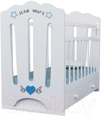 Детская кроватка VDK Little Heart маятник-ящик