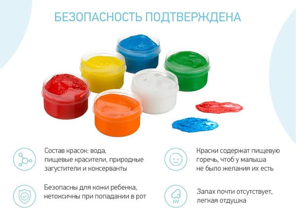 Пальчиковые краски ROXY-KIDS Сенсорные RPF-002 2