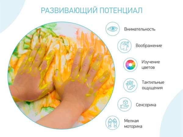 Пальчиковые краски ROXY-KIDS Сенсорные RPF-002 4