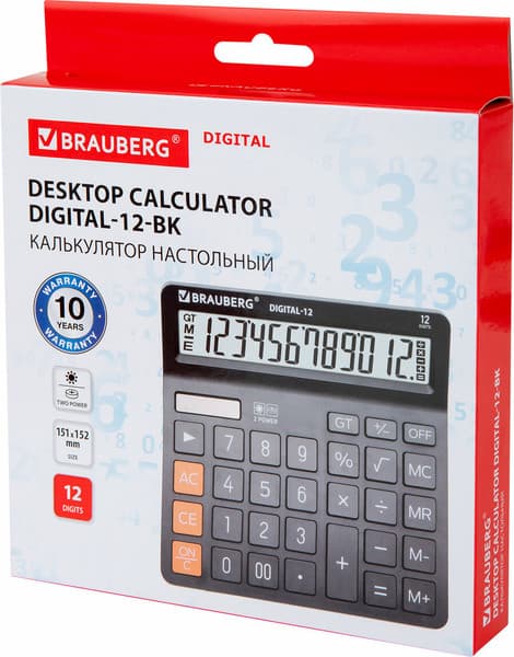 Калькулятор Brauberg Digital 12-BK / 272968 8