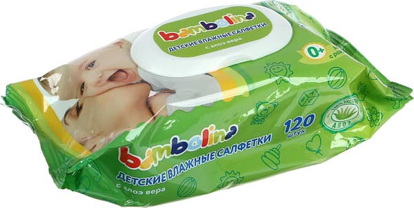 Влажные салфетки детские Bambolina С клапаном 4