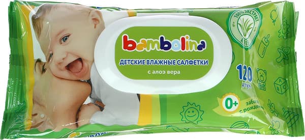 Влажные салфетки детские Bambolina С клапаном 3