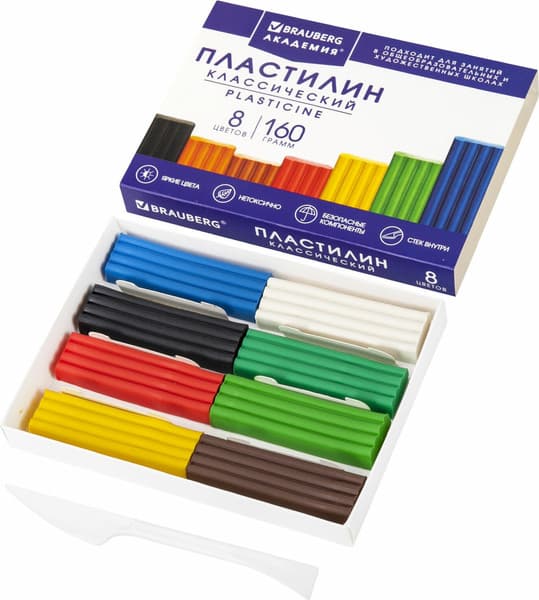Пластилин Brauberg Академия классическая / 106500 2
