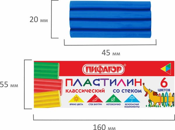 Пластилин Пифагор Классический Веселая такса / 106674 10