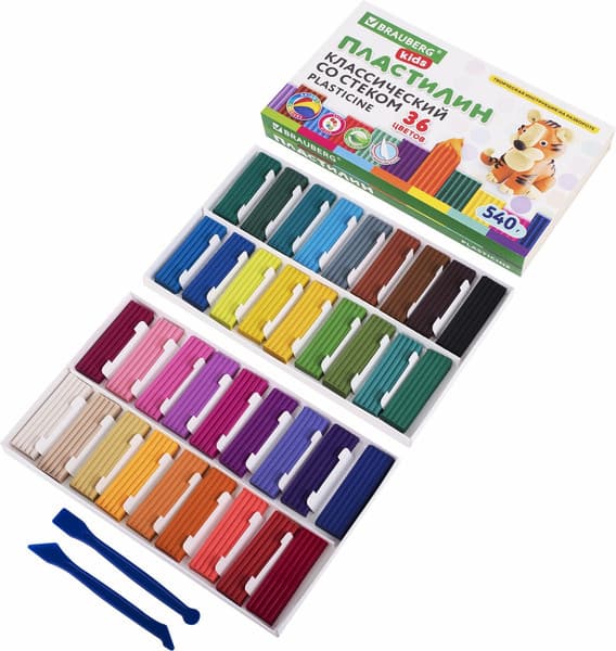 Пластилин Brauberg Kids классический / 106678 6