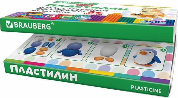 Пластилин Brauberg Kids классический / 106678 5