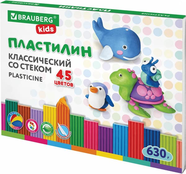 Пластилин Brauberg Kids классический / 106680