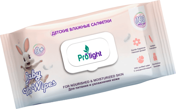 Влажные салфетки детские Prolight 100шт