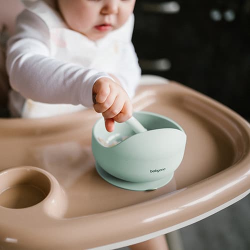 Тарелка для кормления BabyOno Силиконовая с присоской / 1481/03 3