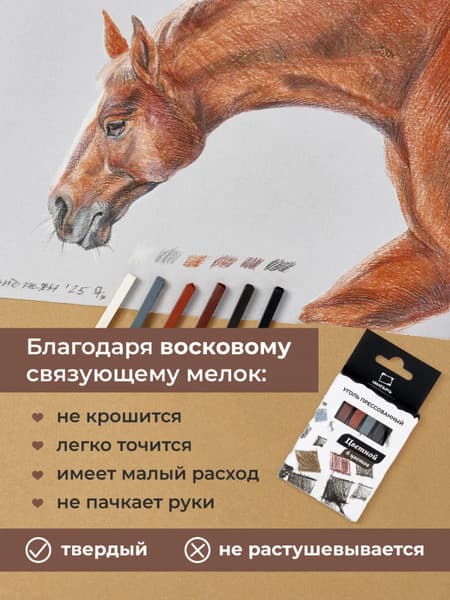 Набор угля для рисования Малевичъ 810057 4
