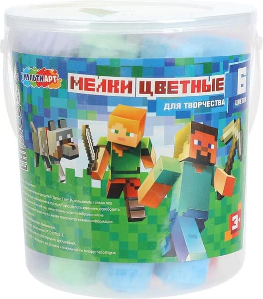 Набор мела канцелярского MultiArt Мир пикселей / MEL12-124004