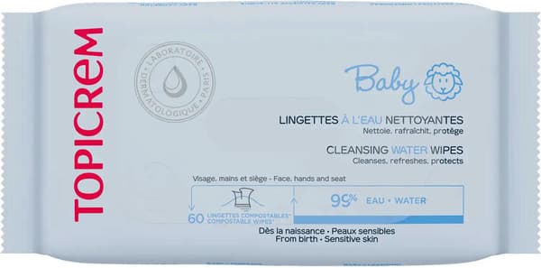 Влажные салфетки детские Topicrem Baby на водной основе