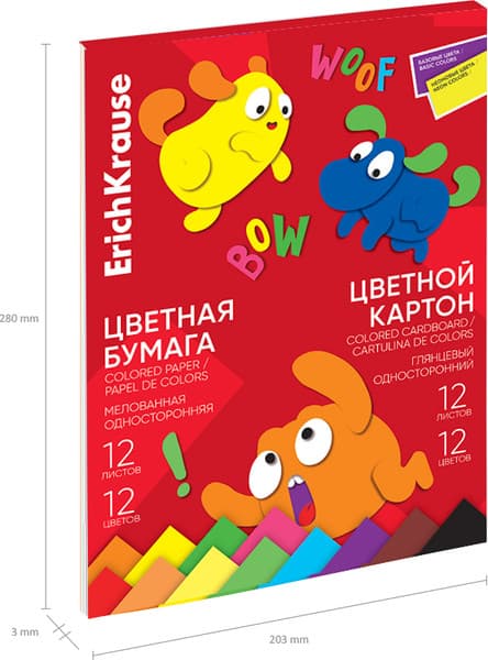 Набор цветной бумаги и картона Erich Krause Jolly Friends / 63638 4