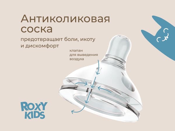 Бутылочка для кормления ROXY-KIDS Медленный поток 0+ / RBTL-001-BGR 8