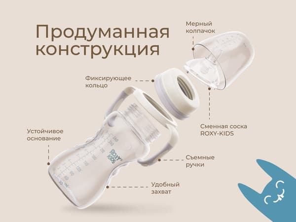 Бутылочка для кормления ROXY-KIDS Быстрый поток 6+ / RBTL-003-BGR 3