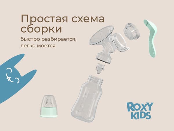Молокоотсос ручной ROXY-KIDS С бутылочкой / RBRP-M15-G 4