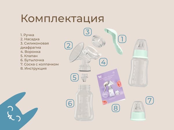 Молокоотсос ручной ROXY-KIDS С бутылочкой / RBRP-M15-G 10