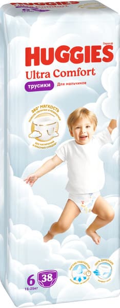 Подгузники-трусики детские Huggies Ultra Comfort Mega 6 Boy