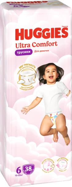 Подгузники-трусики детские Huggies Ultra Comfort Mega 6 Girl