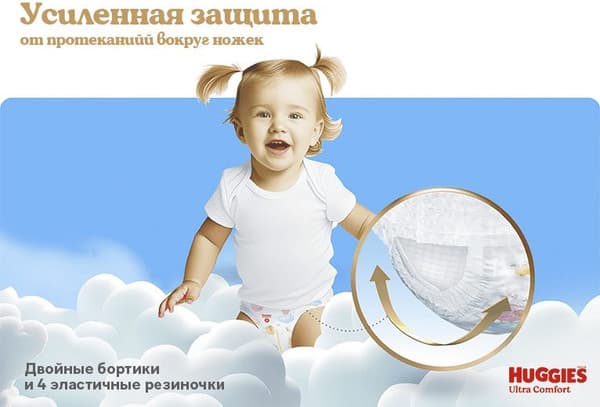 Подгузники-трусики детские Huggies Ultra Comfort Box 4 Girl 7