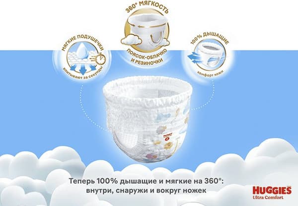 Подгузники-трусики детские Huggies Ultra Comfort Box 4 Girl 2