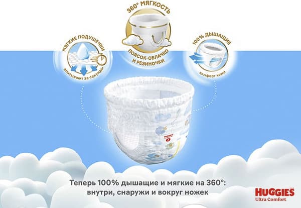 Подгузники-трусики детские Huggies Ultra Comfort Box 6 Boy 2