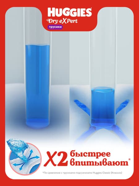 Подгузники-трусики детские Huggies Dry Expert Mega 6 4