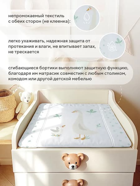 Пеленальный матрас Rant Goose 70х70 с сумкой 3