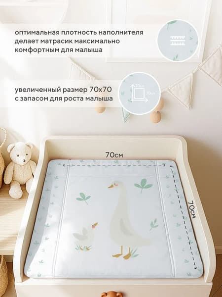 Пеленальный матрас Rant Goose 70х70 с сумкой 4