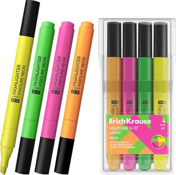 Набор маркеров Erich Krause Visioline V-17 Light Neon / 63560