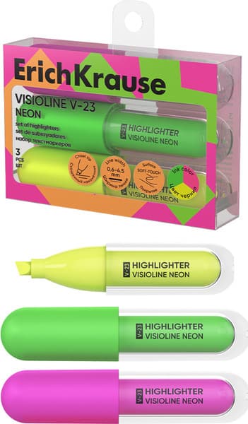 Набор маркеров Erich Krause Visioline V-23 Neon / 63553